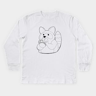 Rise and code, raccoon Kids Long Sleeve T-Shirt